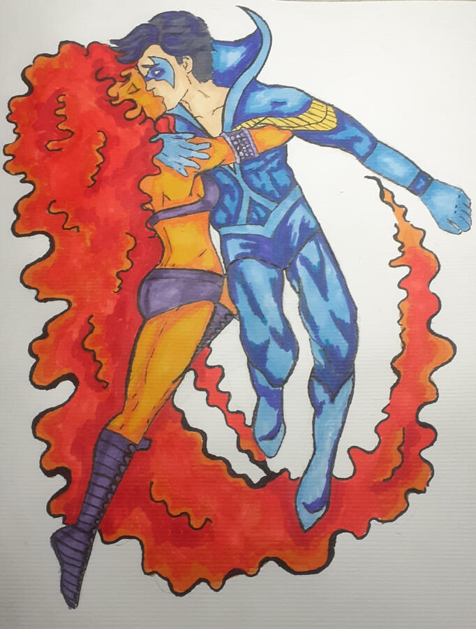 DickKory Novos Titãs / Arte tradicional com canetas a base de álcool